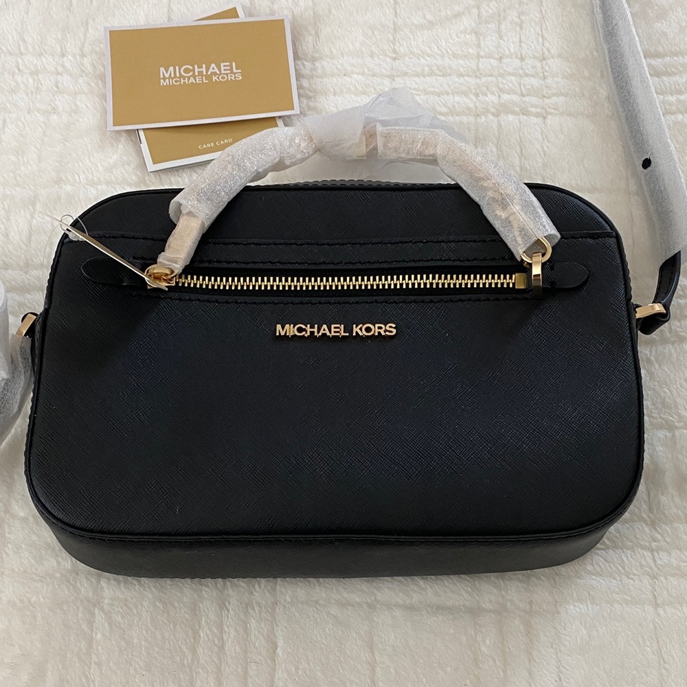 Michael Kors Black and Gold Crossbody Bag